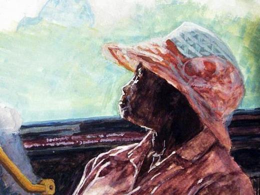 多伦多公共汽车TTC上的妇人