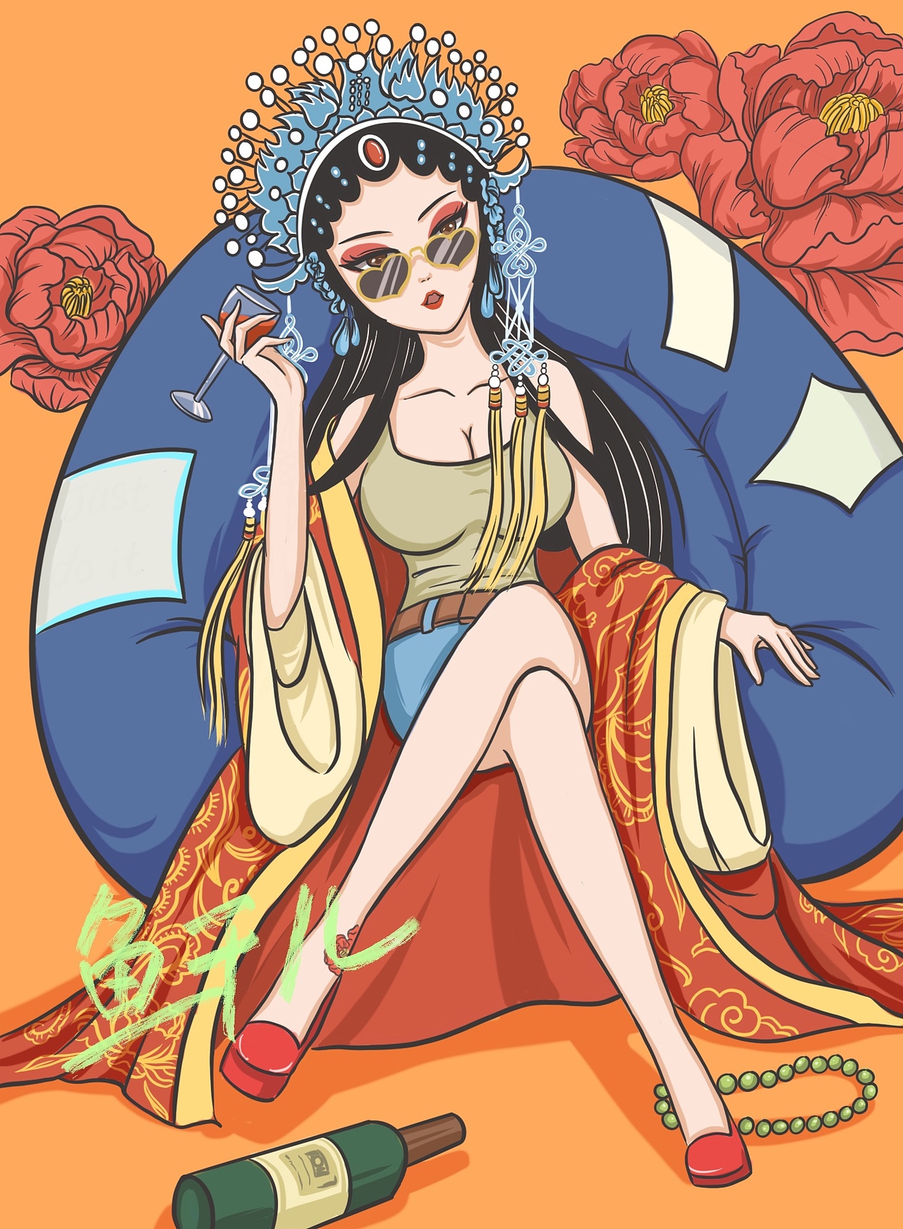 国潮历史人物插画