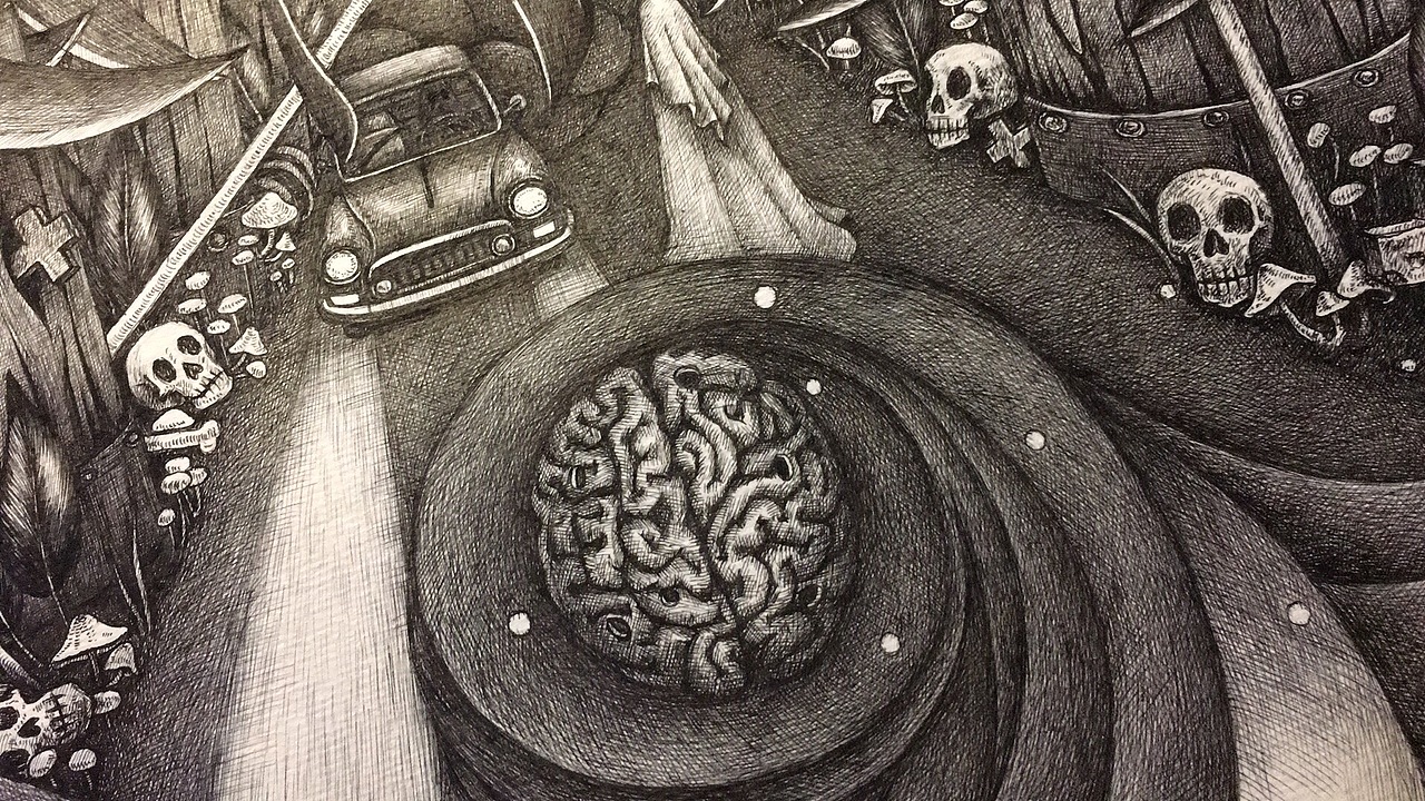 夜路臆想（图ZOTQ4Nzg3MDg=） - 艺术插画 - 站酷设计师四美泥原创素材 - 站酷ZCOOL