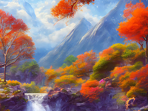 #AI创作实验室#高山 云雾 亭子 清晨 秋天，旷世杰作，