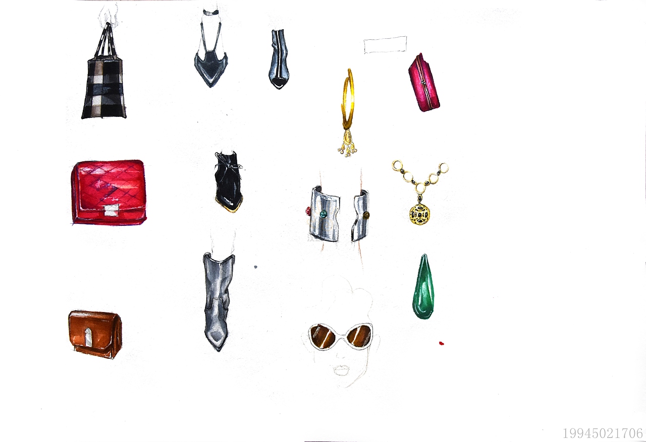 2019视觉传达考研手绘复试作品 黑白装饰画 彩色装饰画 海报招贴设计 字体设计