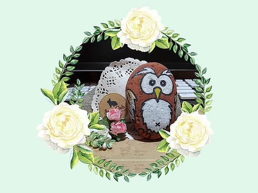 石头画01-猫头鹰