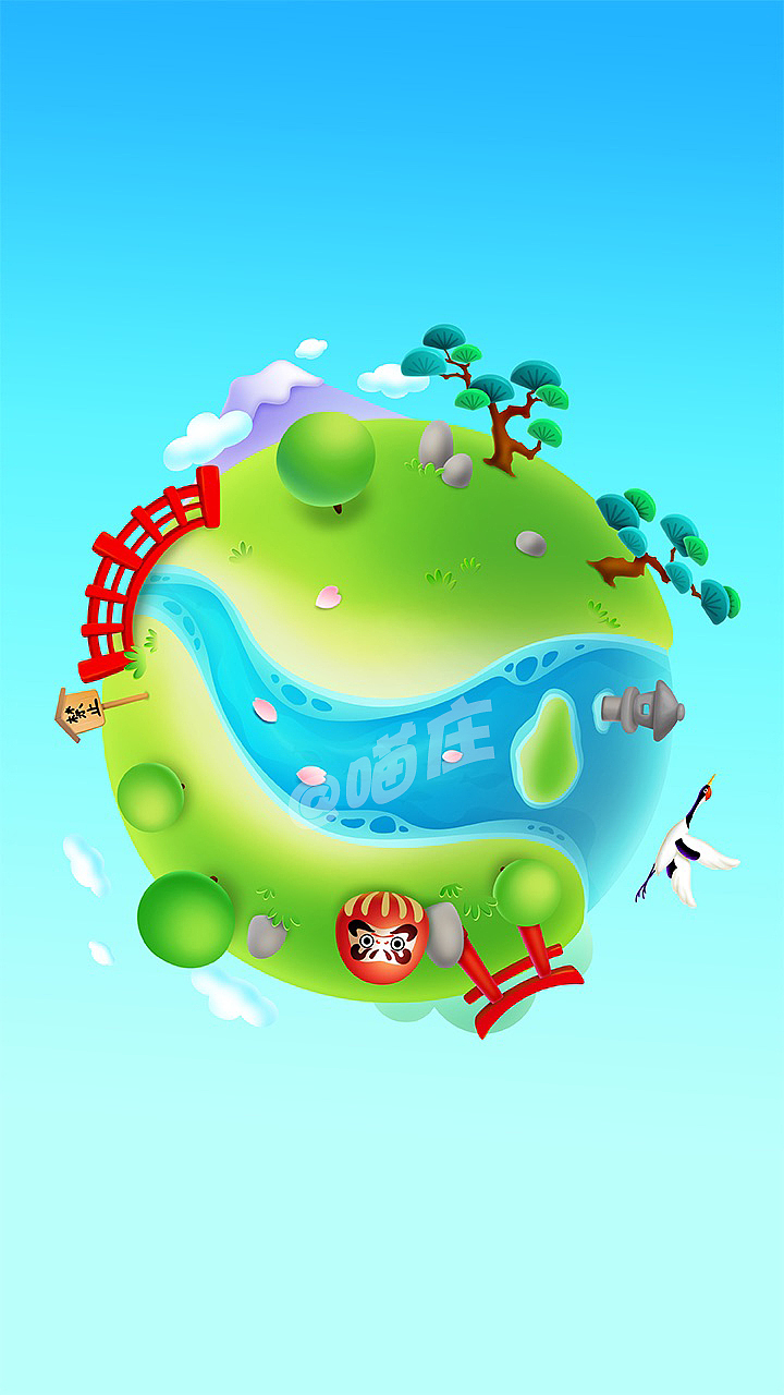 q版休闲游戏章节地图-日本和式风格