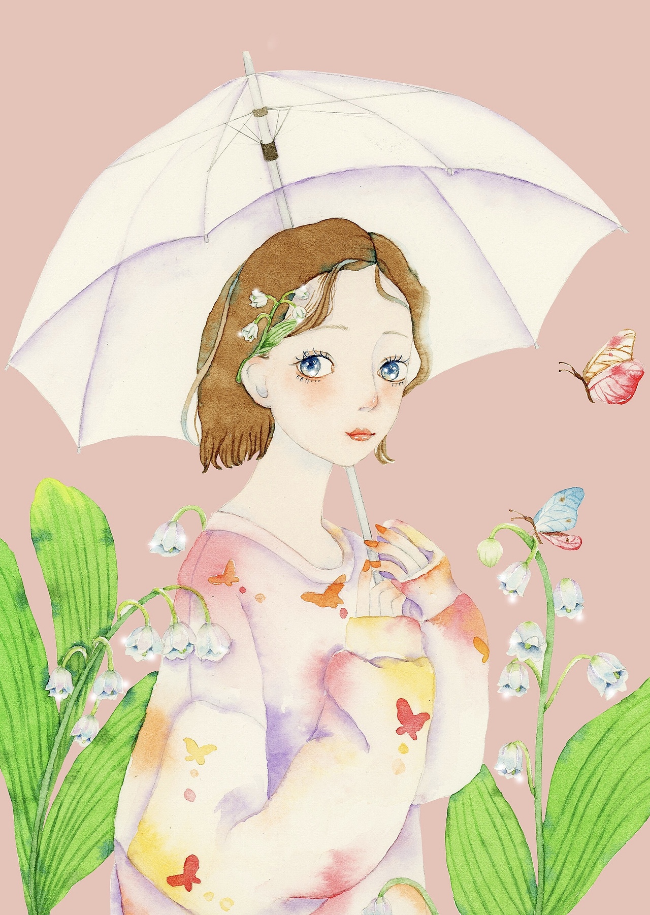 花与少女|插画|商业插画|邢小杰_原创作品-站酷zcool