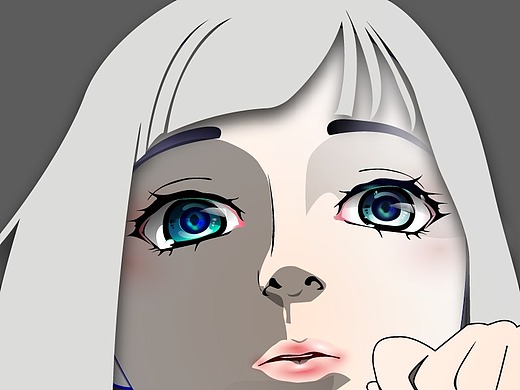 用ai绘制 歌手sia御用舞者maddie ziegler 矢量画