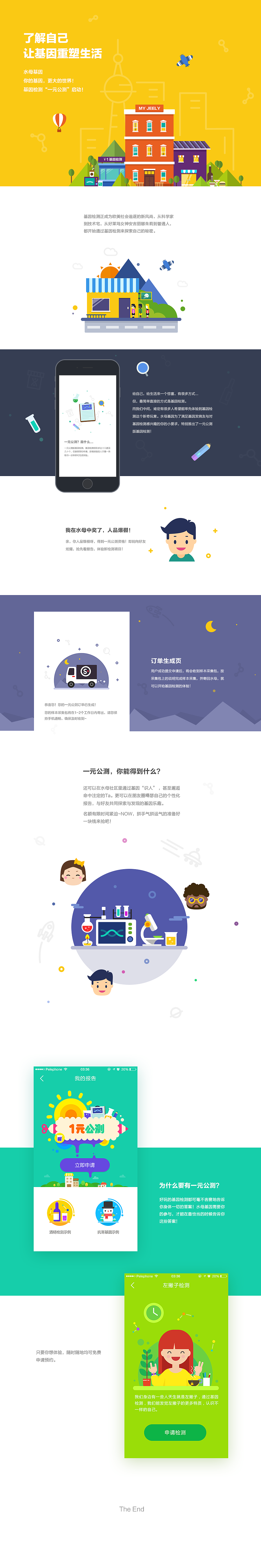 一元基因检测微信落地页设计（图ZNDc3NzU2MzI=） - 其他UI - 站酷设计师三鱼先生原创素材 - 站酷ZCOOL