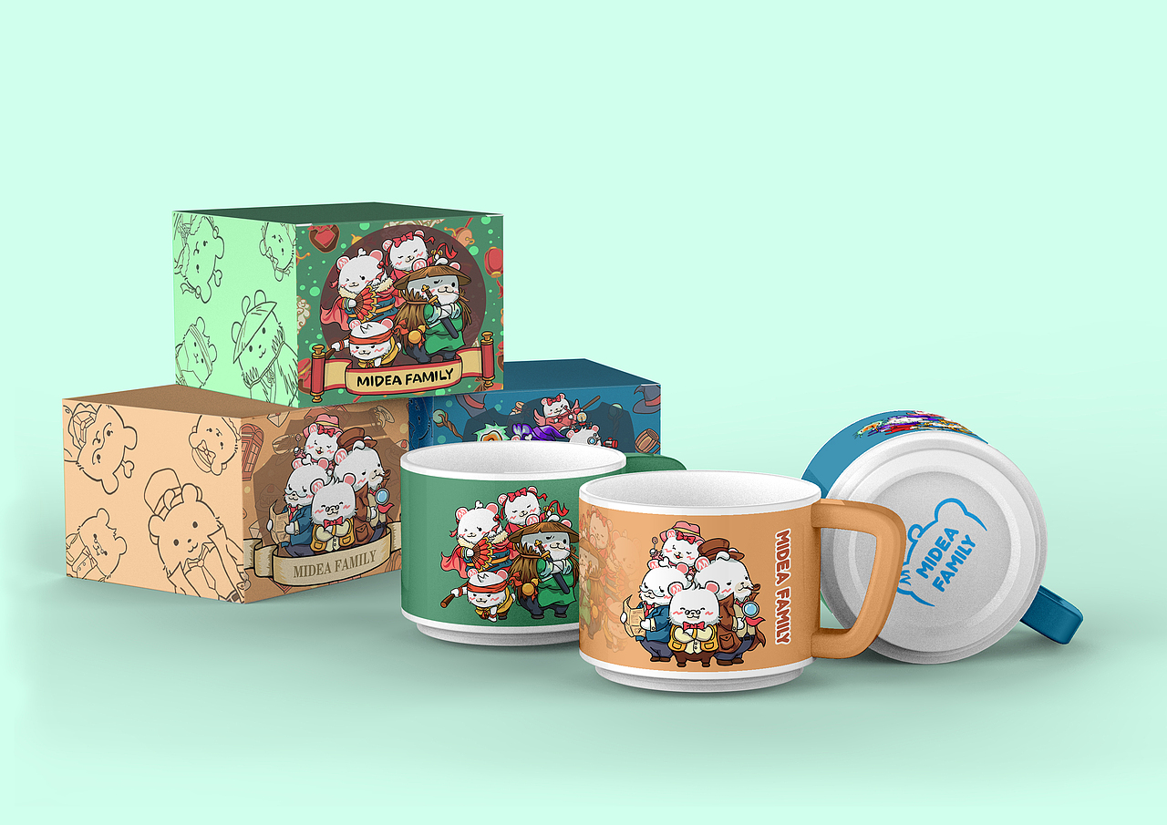 Midea Family Q版形象设计（图ZMTkwMjg0NDc2） - IP形象 - 站酷设计师超凡于然原创素材 - 站酷ZCOOL