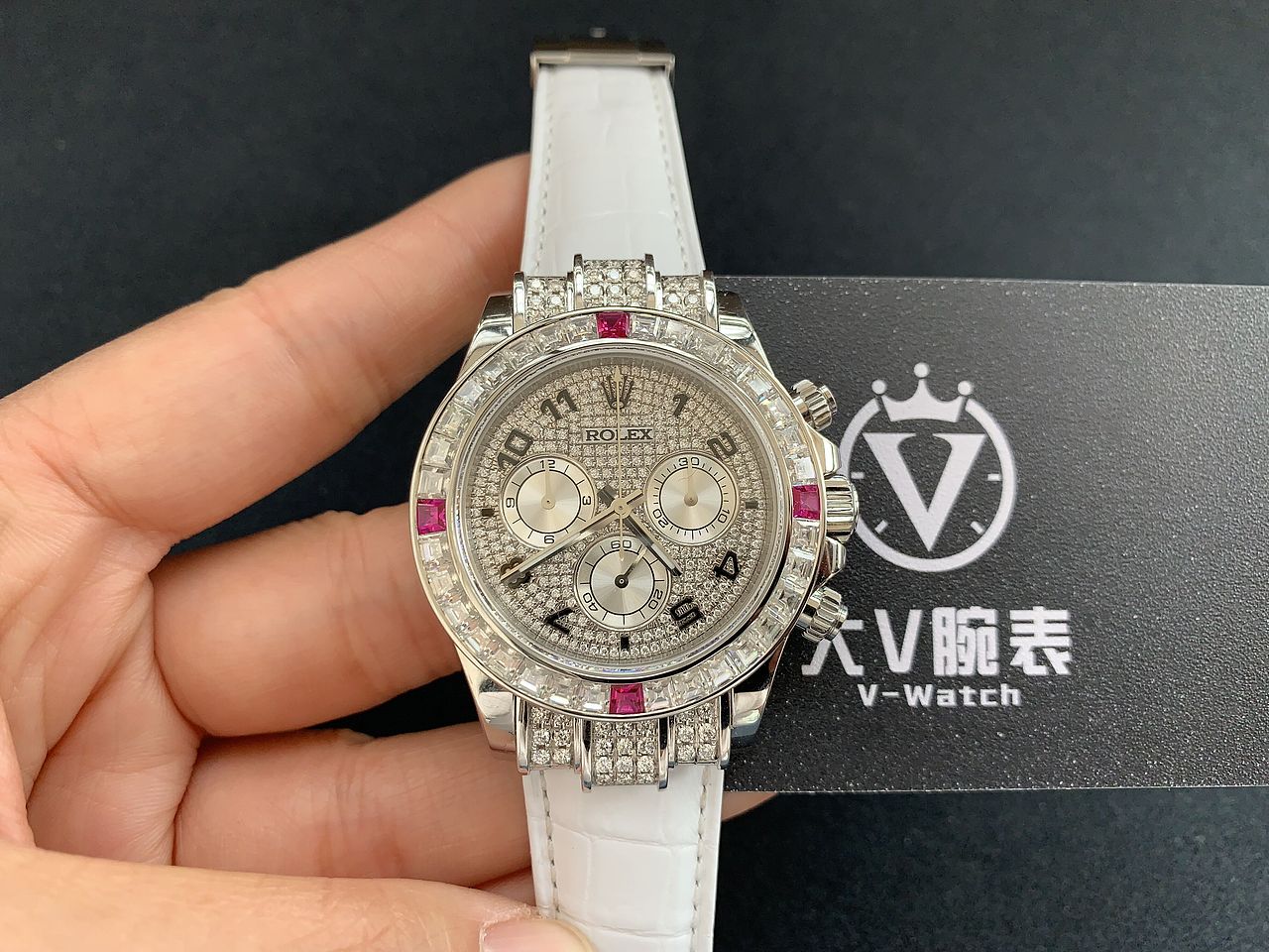 大v腕表 劳力士迪通拿改装镶真钻满天星腕表!奢华!