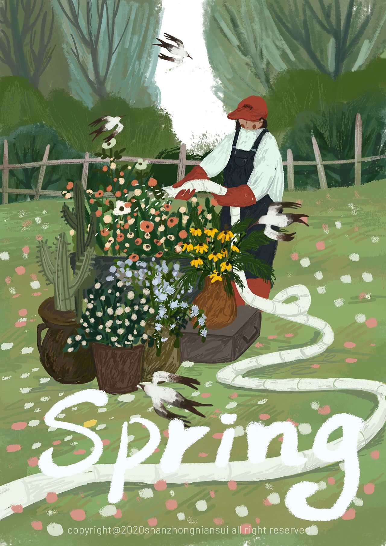 原创插画《是春天呀》