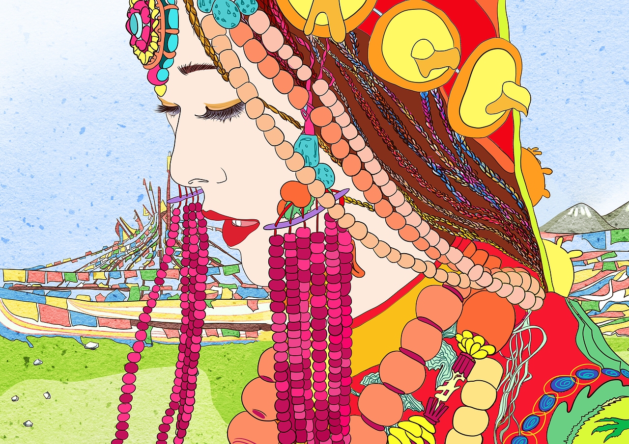 藏式插画设计（图ZNTY4MDk5NjQ=） - 商业插画 - 站酷设计师走钢索的包子原创素材 - 站酷ZCOOL