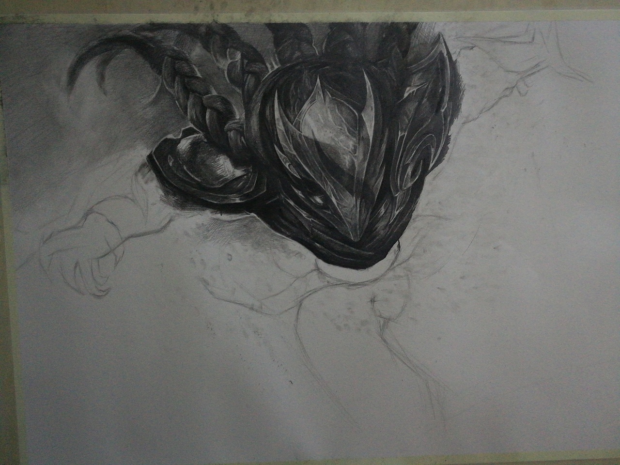 临摹手绘英雄联盟腥红之月泰隆