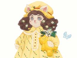 插画习作-猫咪主妇