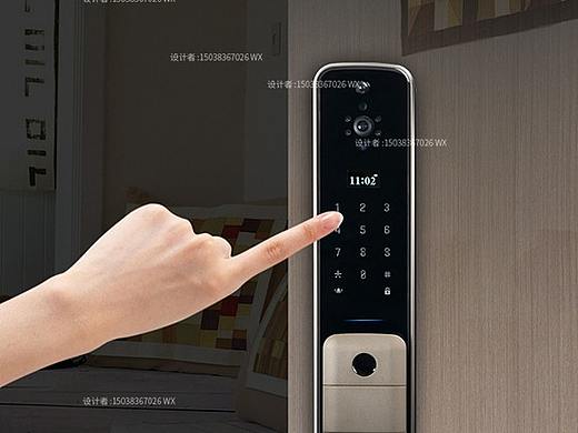 指纹锁秘码锁详情页设计 
