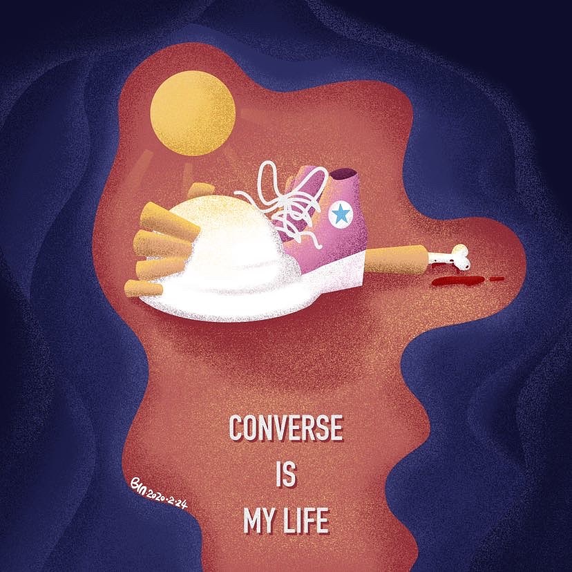 “converse is my life ”（图ZMTk3MzExMzQ4） - 新锐潮流插画 - 站酷设计师Bin仔啦原创素材 - 站酷ZCOOL