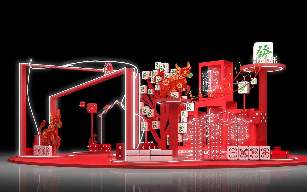 千牛装置美陈|三维|其他三维|威鹏设计_原创作品-站酷zcool