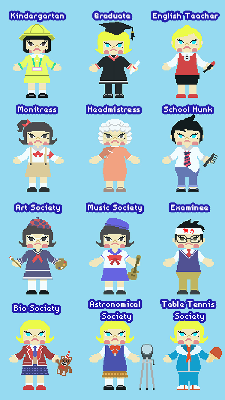 Molly校园系列 像素画（图ZMTUyMzgzMjcy） - 图案 - 站酷设计师yuku_n原创素材 - 站酷ZCOOL