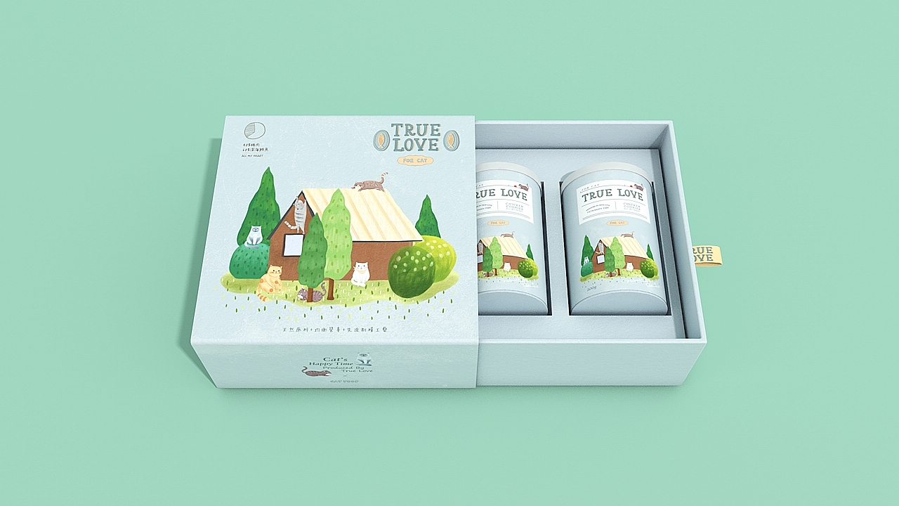 「 TRUE LOVE猫粮品牌」金质营养 · 承载全方位的呵护 ​​（图ZODE1MTk0MTI=） - 包装 - 站酷设计师你好大海品牌设计原创素材 - 站酷ZCOOL