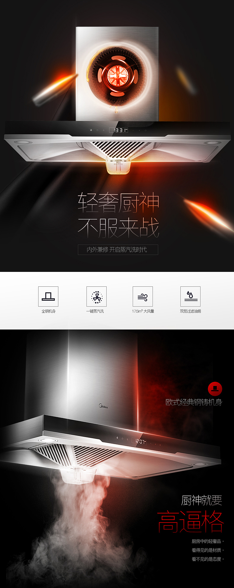 只有两屏的油烟机描述海报（图ZODYxNTIzMjg=） - 电商 - 站酷设计师一SHUYI一原创素材 - 站酷ZCOOL
