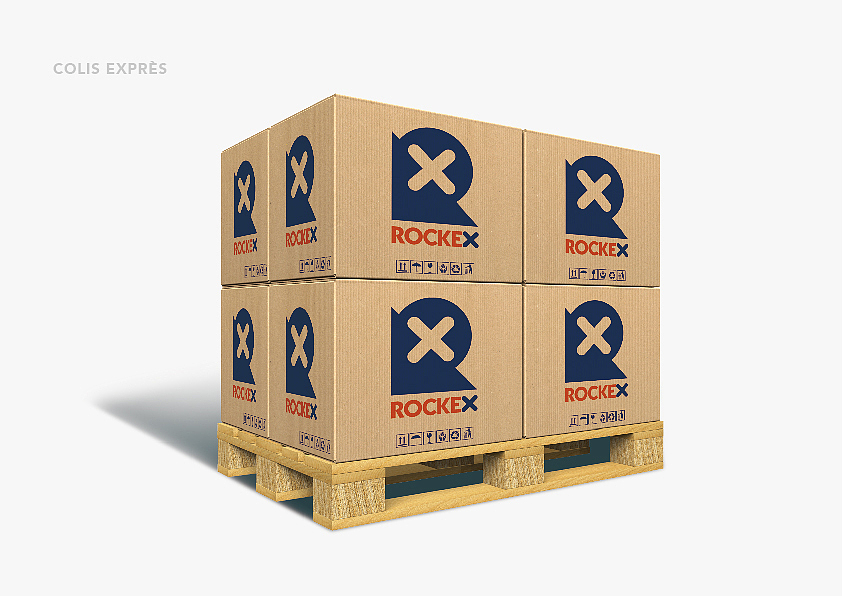 RockEX,Express Company,VI, 法国快递公司标识设计