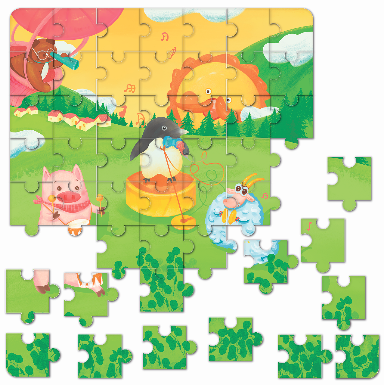 兒插動(dòng)物草原音樂節(jié)（圖ZMjU3MzYzMDAw） - 兒童插畫 - 站酷設(shè)計(jì)師橘子想要藍(lán)原創(chuàng)素材 - 站酷ZCOOL