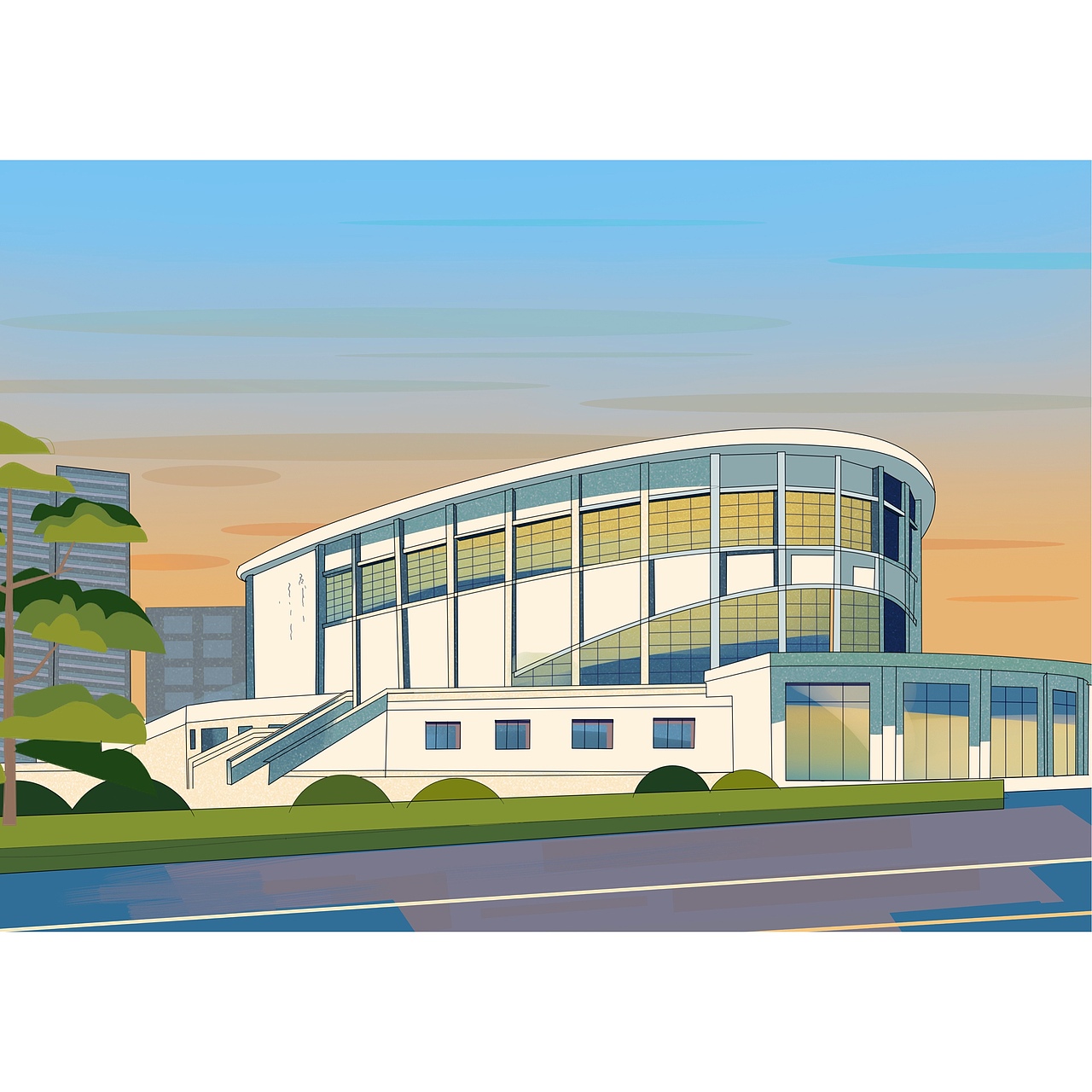 2022年杭州亚运会场馆插画