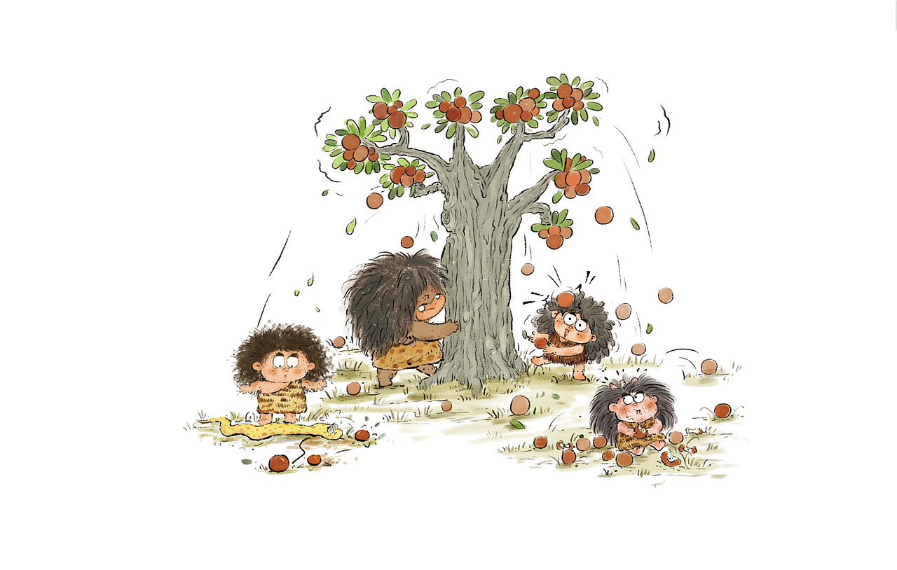 儿童科普绘本-原始人的一天!