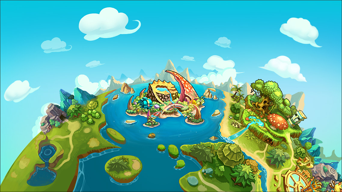 2013年游戏场景原画-世界地图