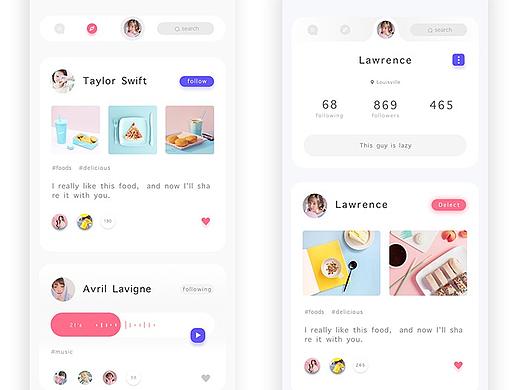 界面设计（个人主页-ZMjk1NzI2Mjg=） - APP界面 - 站酷设计师穗穗儿原创素材 - 站酷ZCOOL