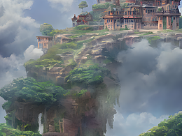 #AI創(chuàng)作實驗室#云上有一座宮殿