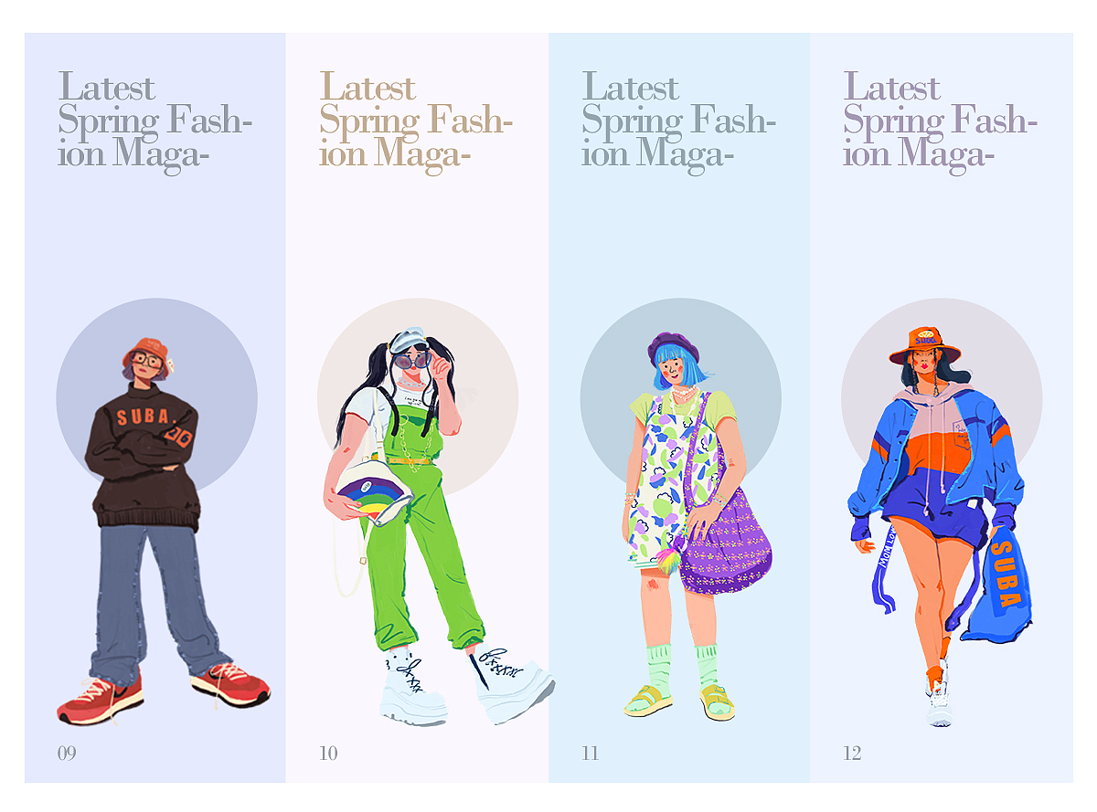 人物插画-乘风破浪的小姐姐们（图ZMjM0NDAyOTI0） - 创作习作 - 站酷设计师糖葫芦z原创素材 - 站酷ZCOOL