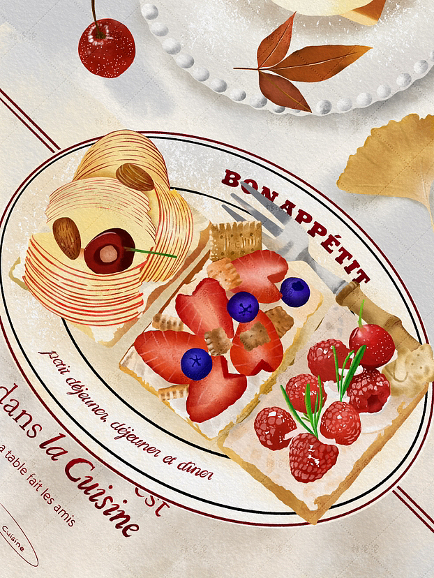 iPad美食插画｜brunch拼盘｜法式吐司开放式三明治三拼（图ZMzYzNTczNjUy） - 商业插画 - 站酷设计师糖泡泡hazel原创素材 - 站酷ZCOOL