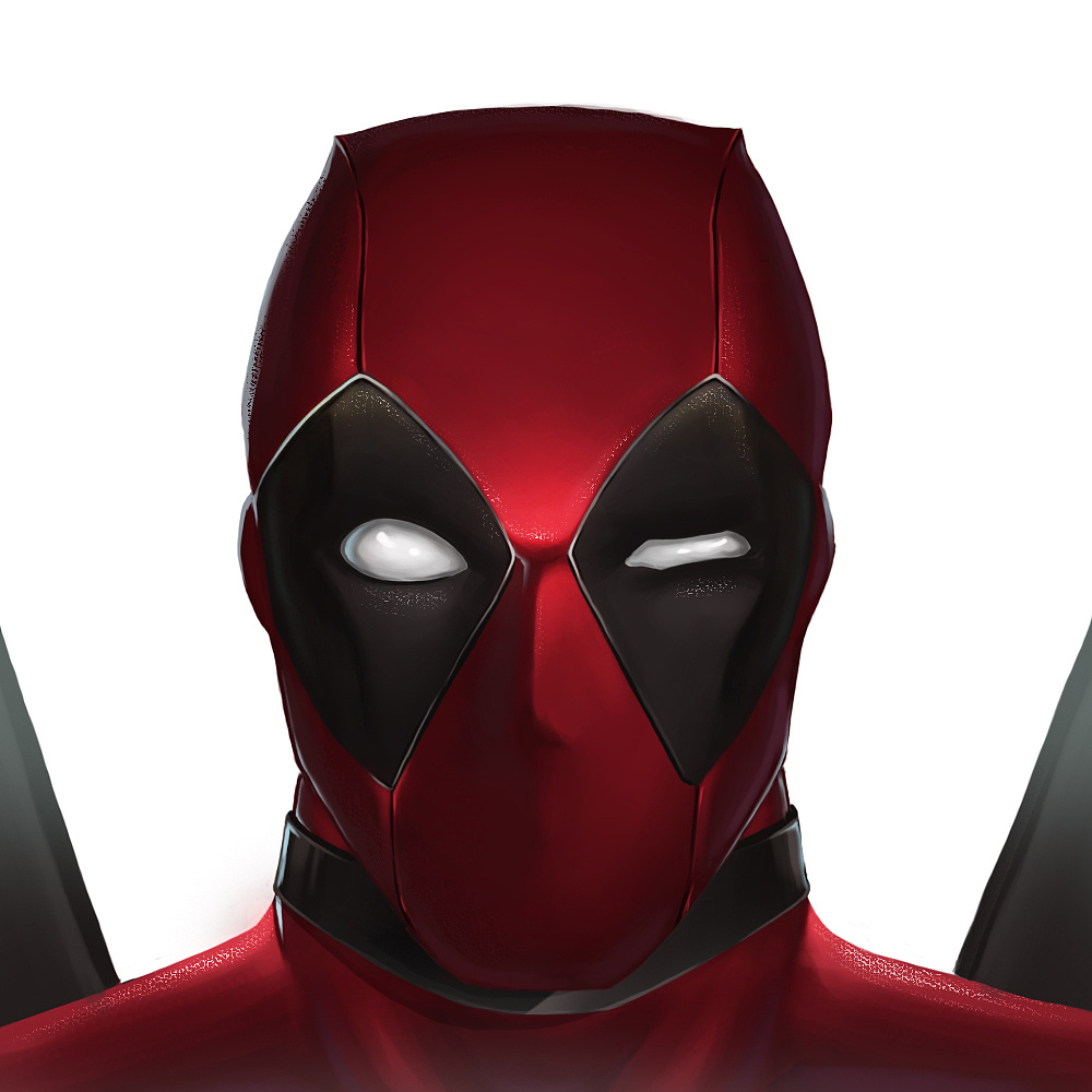 个人很喜欢死侍,尝试绘制了一个死侍头像