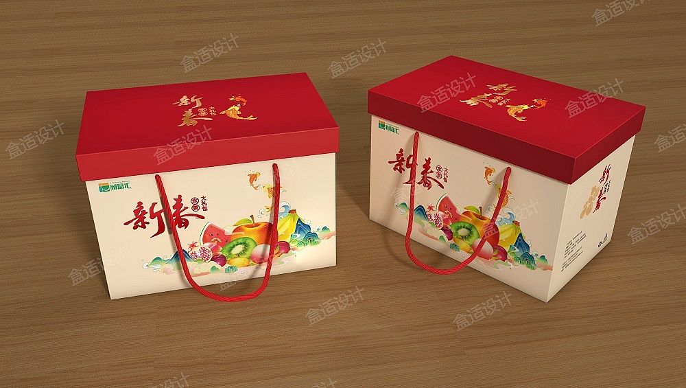 箱盒汇 | :新春锦鲤水果通用大礼包包装设计