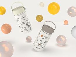 手绘涂鸦保温杯建模渲染练习