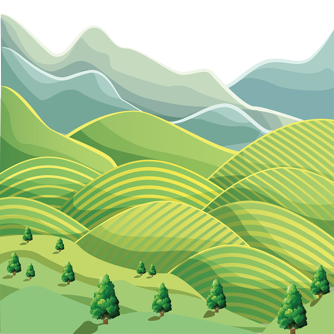 茶園和草原（圖ZMjEyNTg2NzQ4） - 圖案 - 站酷設(shè)計(jì)師初小丫原創(chuàng)素材 - 站酷ZCOOL