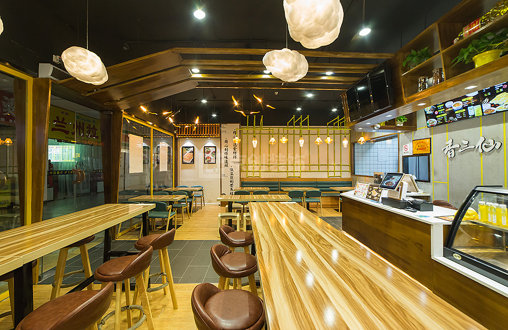 郑州餐饮店装修设计案例-香三仙菌菇锅贴餐饮店效果图(图ZMTUzMTkwOTk2) - 家装设计 - 站酷设计师郑州餐饮装修公司原创素材 - 站酷ZCOOL