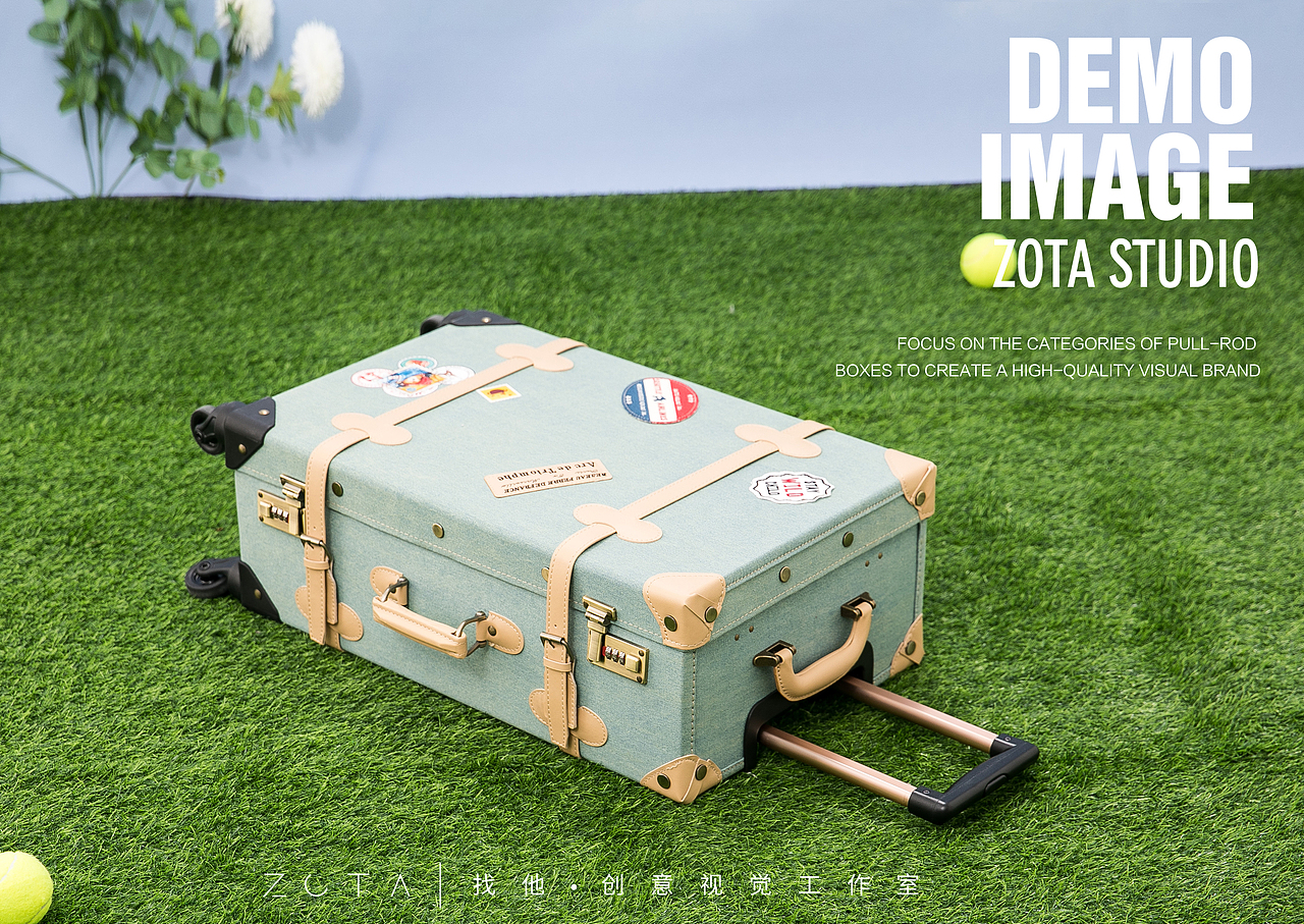 『静物 』天空与草地场景行李箱 拉杆箱拍摄（2号）（图ZMjY0OTI1NDE2） - 产品摄影 - 站酷设计师ZOTA找他创意视觉原创素材 - 站酷ZCOOL