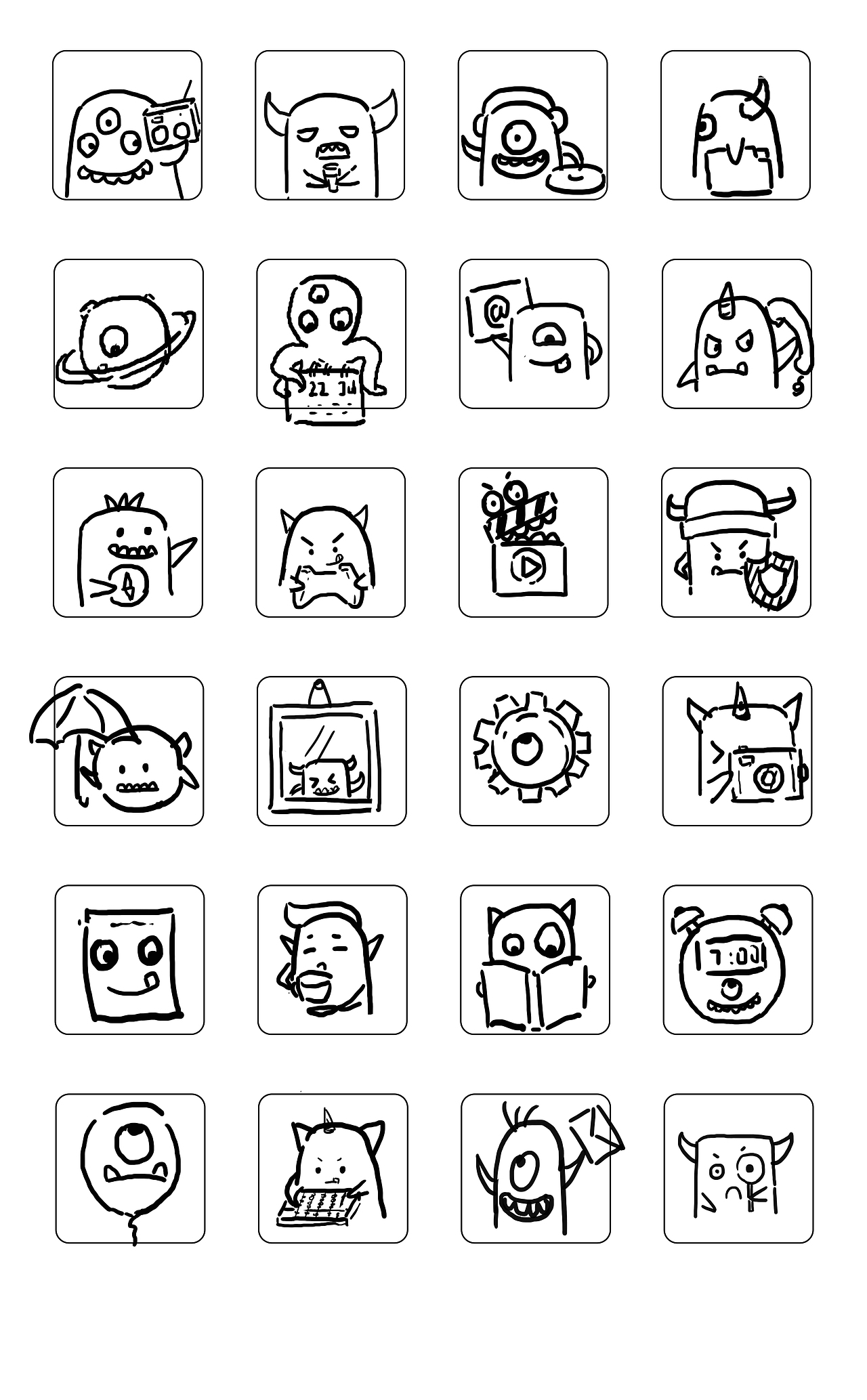 小怪物系列（图ZMTE3ODY4MjY0） - 图标 - 站酷设计师鲨鱼辣椒炒肉原创素材 - 站酷ZCOOL