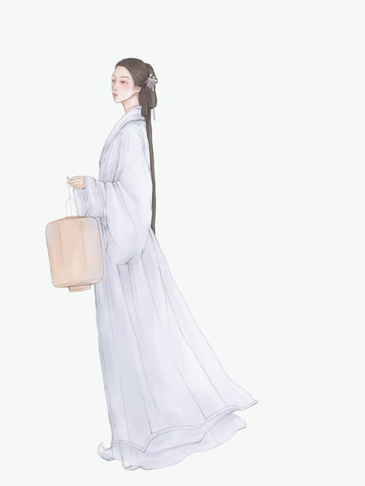 板绘|白衫手执灯笼少女·古风（图ZMjYzMTgzMjY4） - 创作习作 - 站酷设计师张华林原创素材 - 站酷ZCOOL