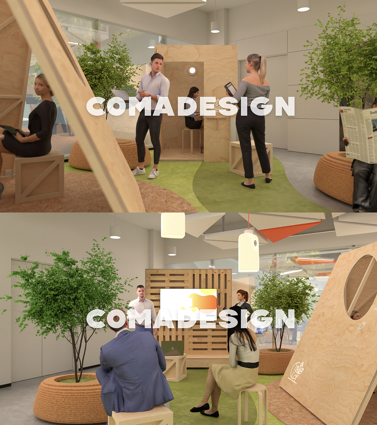 聚落空间|办公空间中的社交中心（图ZMzQ1MjA2Mzg0） - 商业空间设计 - 站酷设计师昏迷设计原创素材 - 站酷ZCOOL