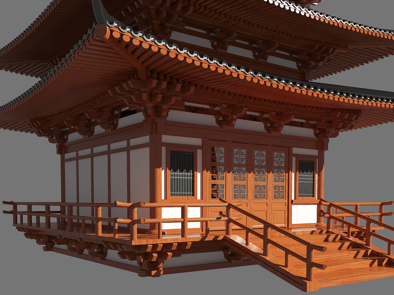 大学时候做的唐风古建筑,完全自主创作,就是做着玩,想发出来让大家