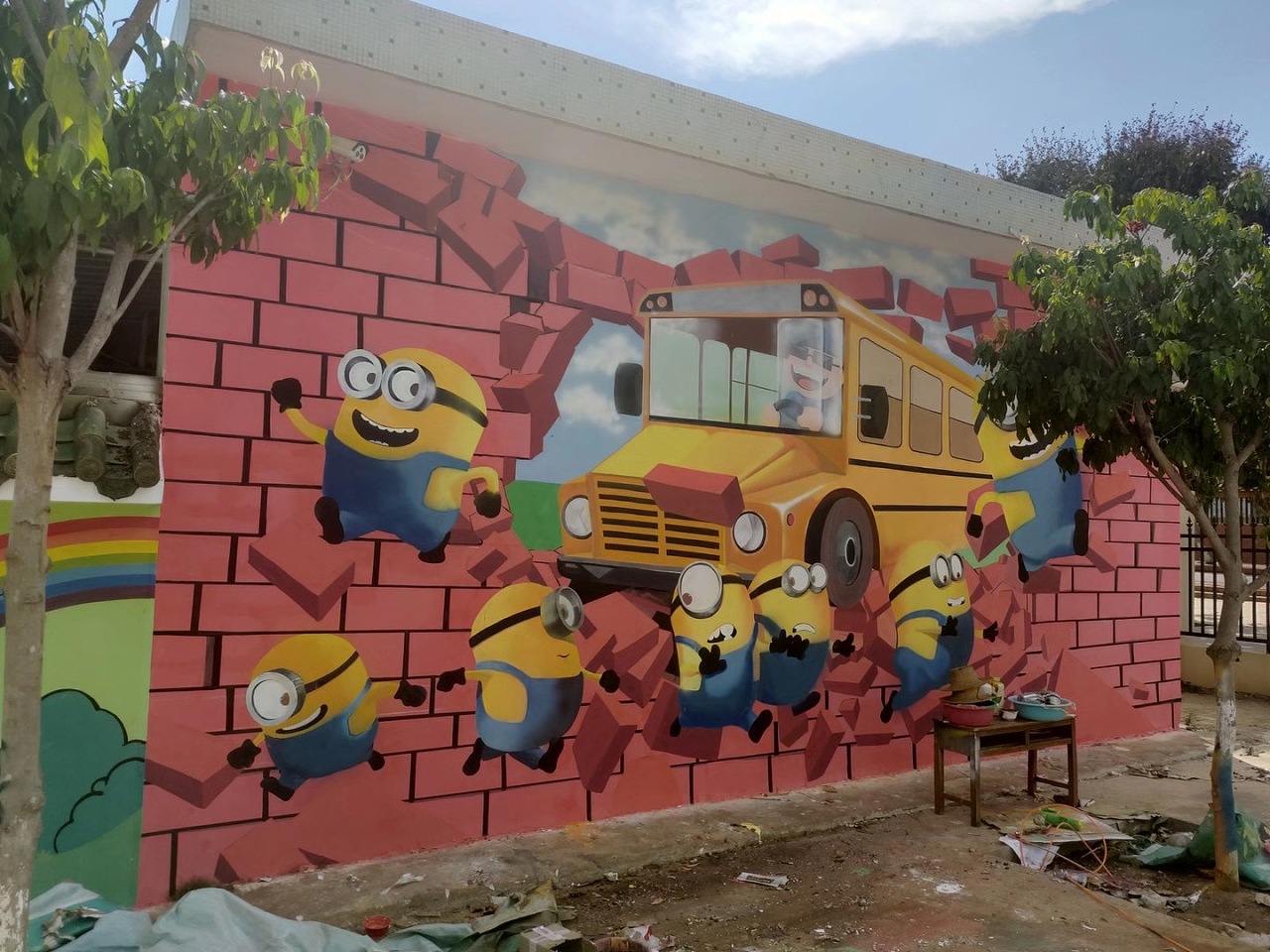 湛江墙绘幸福农村围墙完工作品