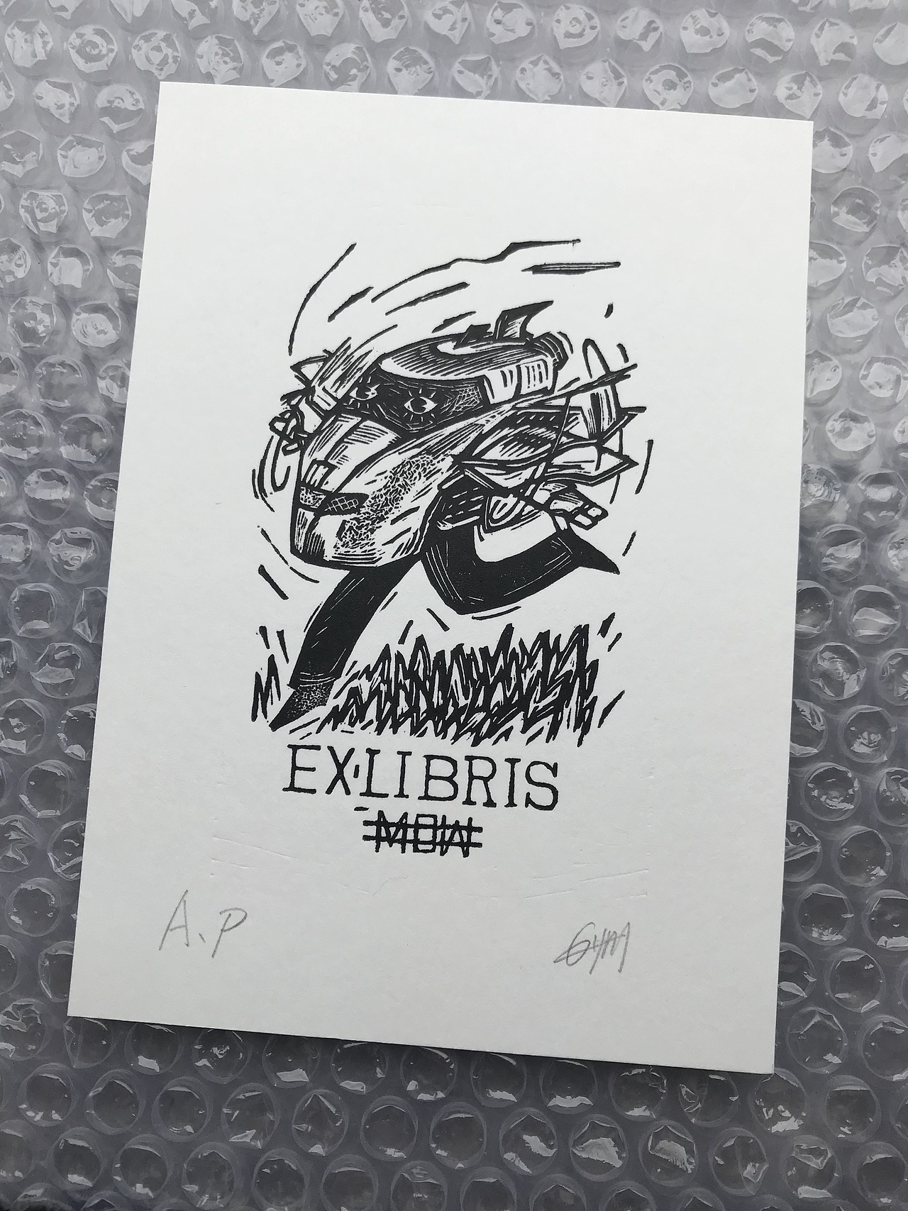 黑白木刻藏书票