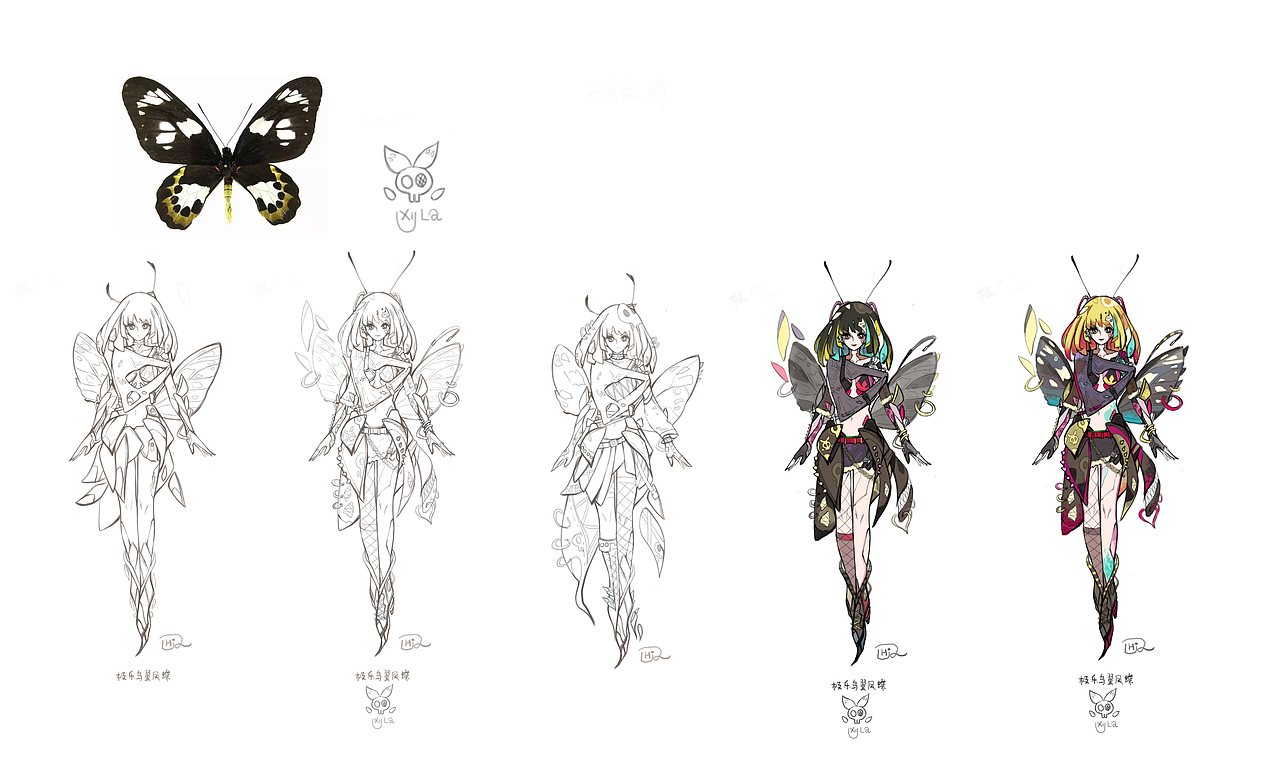 凤蝶语-赛博朋克（角色设定集）（图ZMjcxMzU2NDQ0） - 游戏原画 - 站酷设计师Hjz果皮原创素材 - 站酷ZCOOL