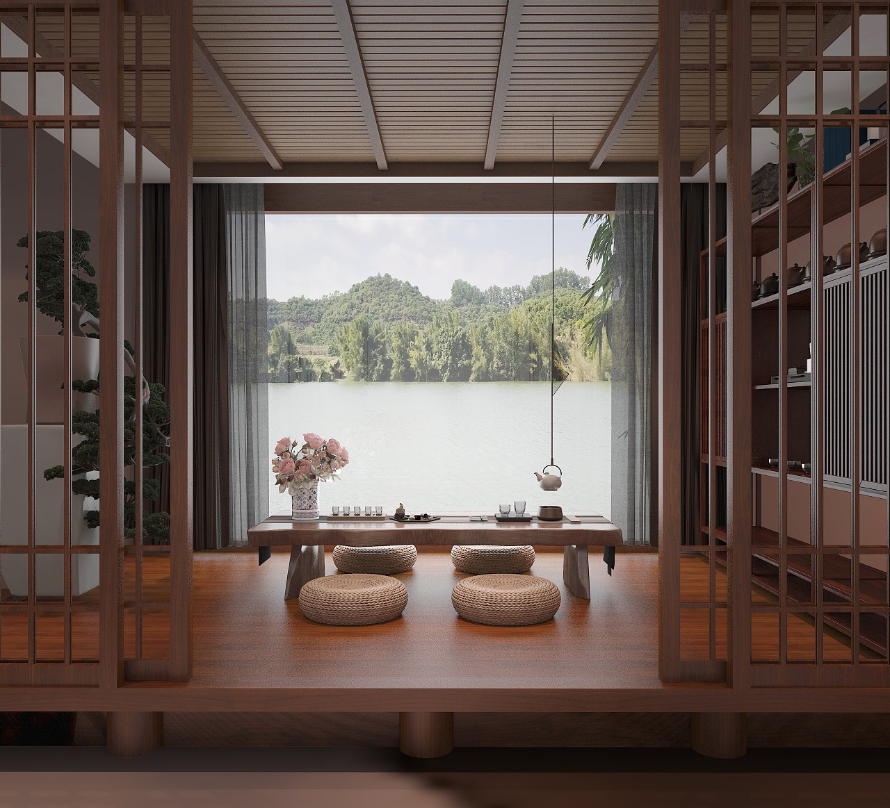 中式茶室|三维|建筑/空间|dynamic77 - 原创作品 - 站酷 (ZCOOL)