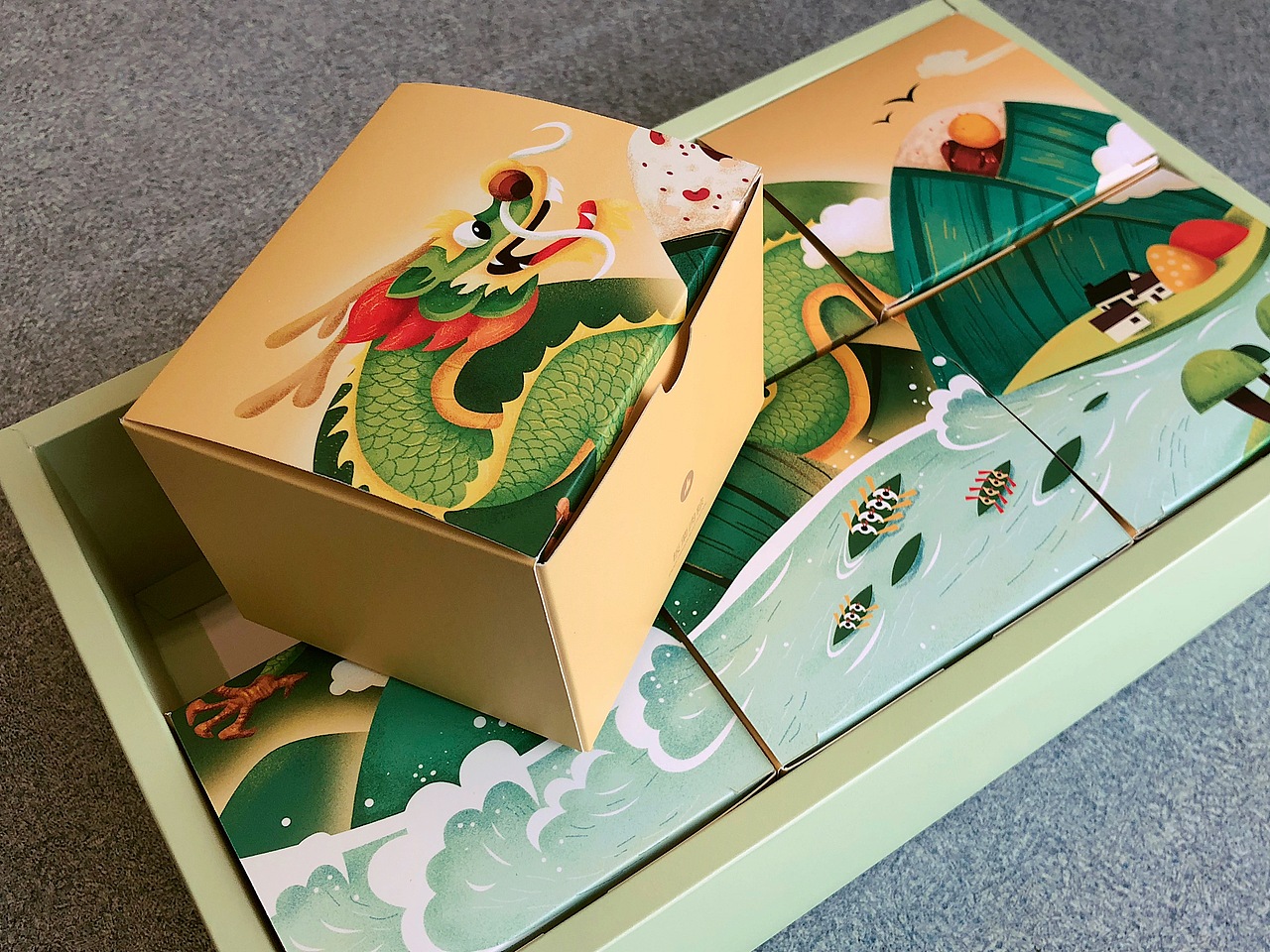 “乐在其粽”端午节粽子礼盒包装（图ZMTU5MTM3ODA0） - 包装 - 站酷设计师DengYC原创素材 - 站酷ZCOOL