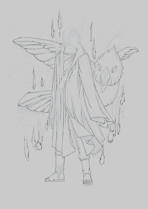 宇智波鼬中国风同人语插画