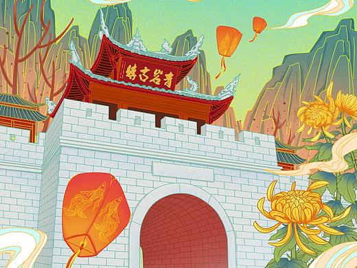 贵阳标志性建筑/地标插画