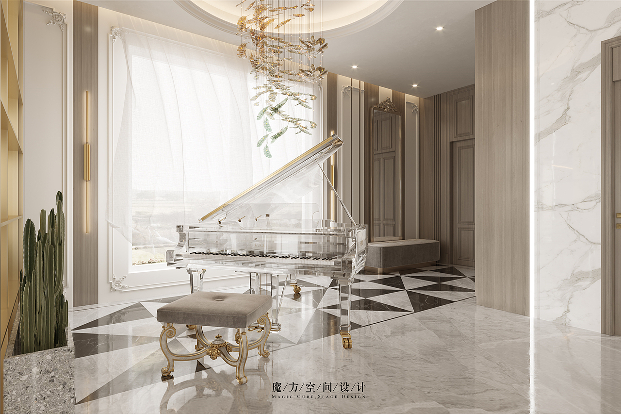 【魔方】法式轻奢•浙江台州别墅项目（图ZMjE2MjMwMzky） - 家装设计 - 站酷设计师魔方空间设计原创素材 - 站酷ZCOOL