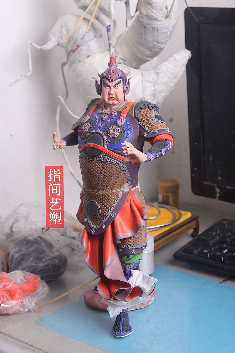 贺加贵面塑软陶(韦陀菩萨 )(图ZNzY4MDM5NzI=) - 手办/模玩 - 站酷设计师贺加贵3D翻糖原创素材 - 站酷ZCOOL